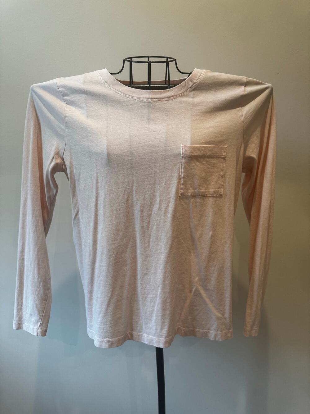 J.Crew Essential Tee Long Sleeve Pocket T-Shirt Light Pink Medium
